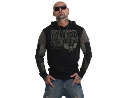 Pánská mikina s kapucí Yakuza HOB 14005 black (Velikost 3XL)