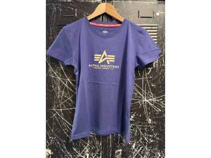 Dámské triko Alpha Industries New Basic Big Logo night purple 196051 (Velikost L)
