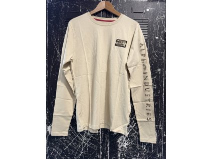 Pánské triko Alpha Industries Camo Sleeve vintage white 156582 (Velikost L)
