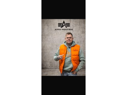 Pánská vesta Alpha Industries Puffer alpha orange 118109 (Velikost M)