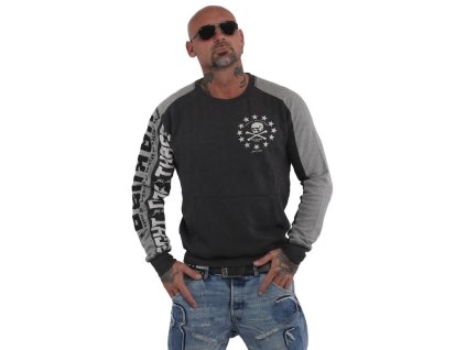 Pánská mikina bez kapuce Yakuza PB 14016 ribbon dark grey (Velikost 5XL)