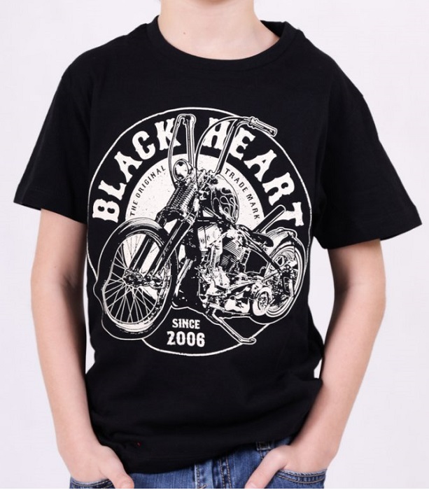 Dětské Motorkářské Triko BLACK HEART CHOPPER KID Velikost: 6 let/116cm