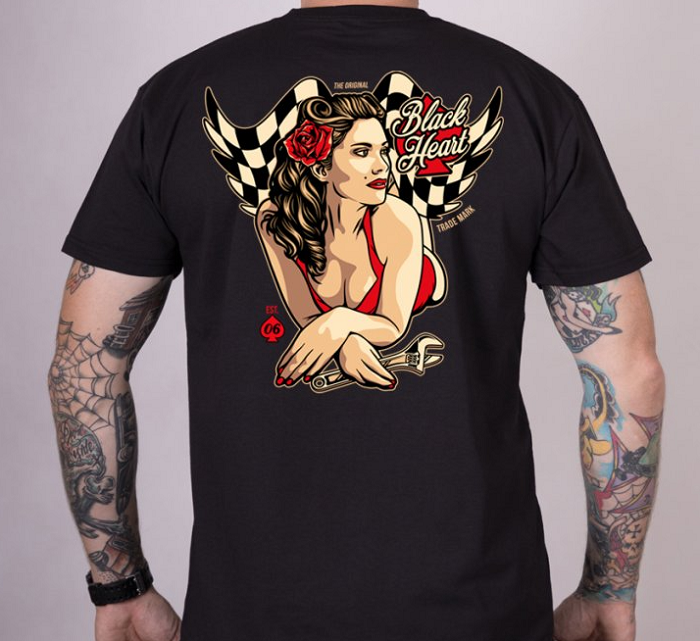 Pánské triko Black Heart HOT ROD ANGEL Velikost: XL