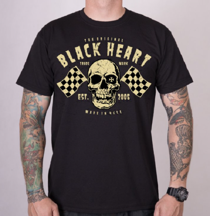 Pánské triko Black Heart FLAG SKULL Velikost: 3XL