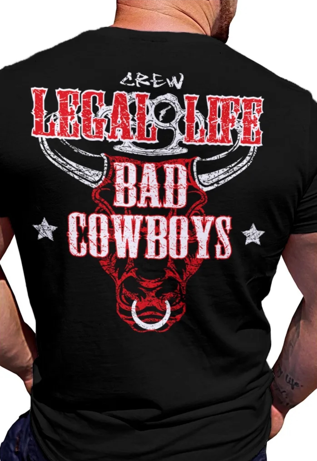 Legal Life pánské triko BAD COWBOYS černá Velikost: L
