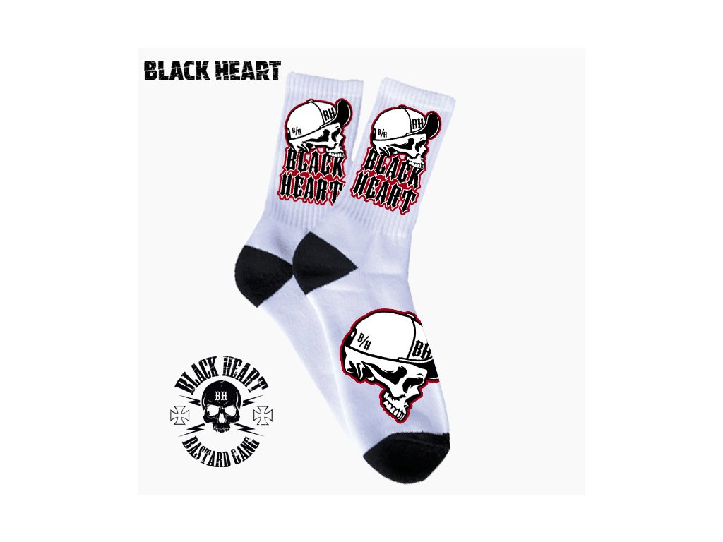 Ponožky BLACK HEART CAPSKULL Velikosti: XL - 44-45