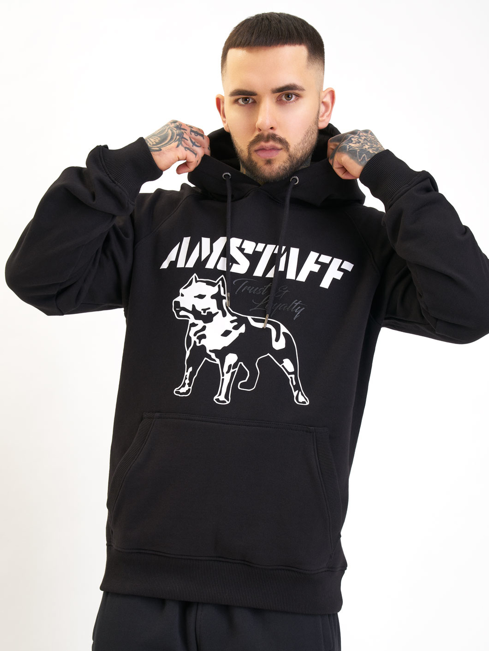 Pánská Mikina Amstaff Logo 2.0 Hoodie - black/white Velikost: M