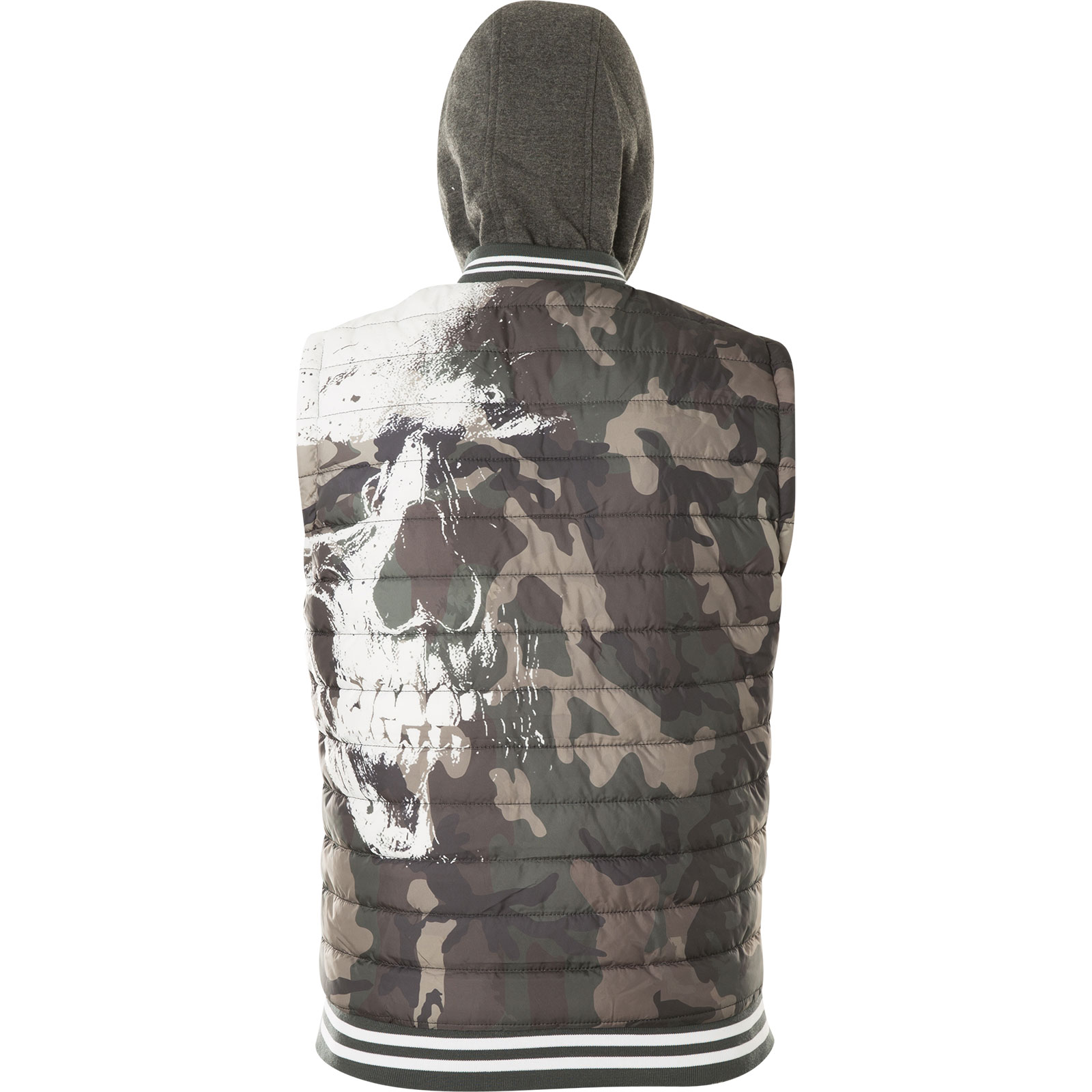 Pánská vesta s kapucí Yakuza Skull Quilted 10077 camouflage Velikost: XL