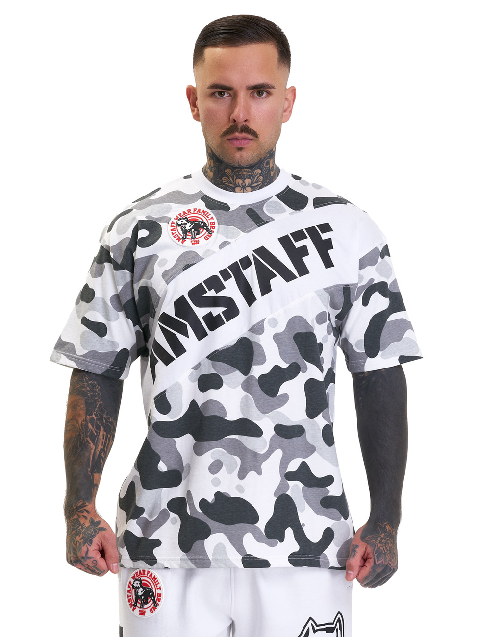 Amstaff pánské triko Takson camo/white Velikost: M