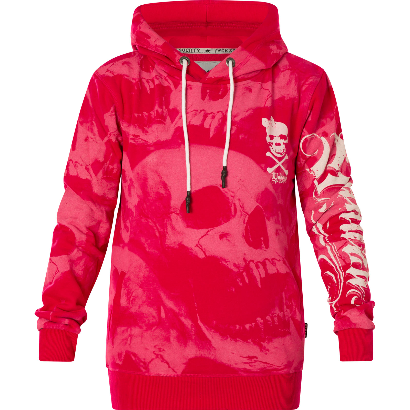 Dámská mikina Yakuza Skull Allover GHOB 19103 rose red Velikost: XL