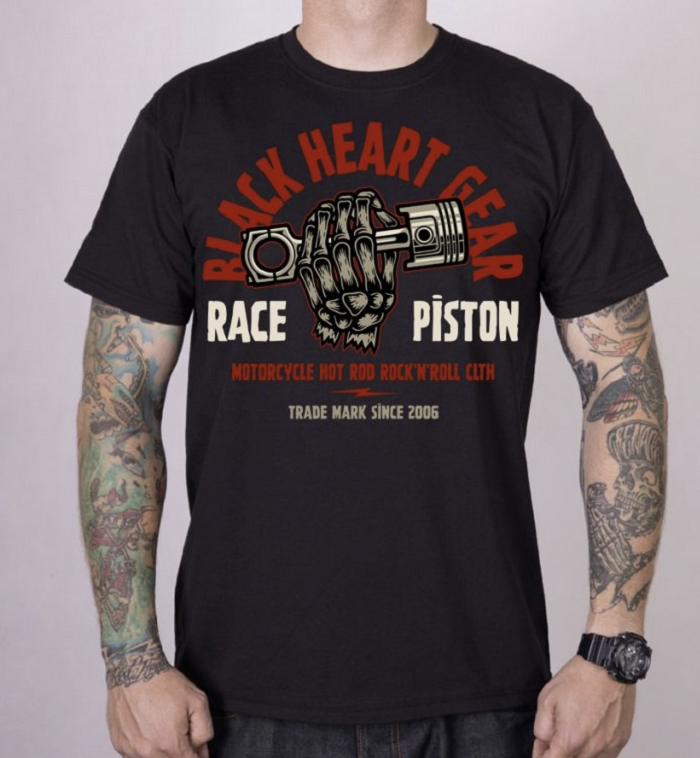 Pánské triko Black Heart RACE PISTON Velikost: XL