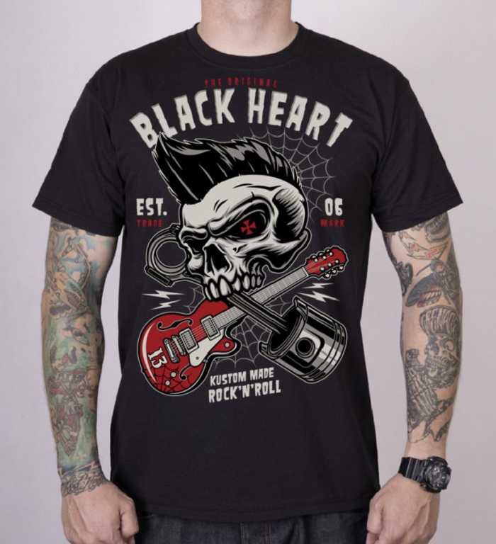 Pánské triko Black Heart ROCKABILLY REBEL Velikost: 3XL