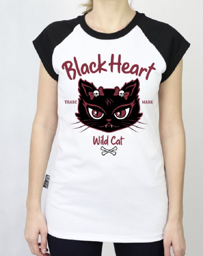 Dámské Triko BLACK HEART WILD CAT Velikost: S