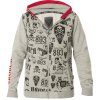 Yakuza Damen Allover Label Flex Zip Hoddie GHZB 11112 Light grey melange Grau.wykz h 049 gr 1