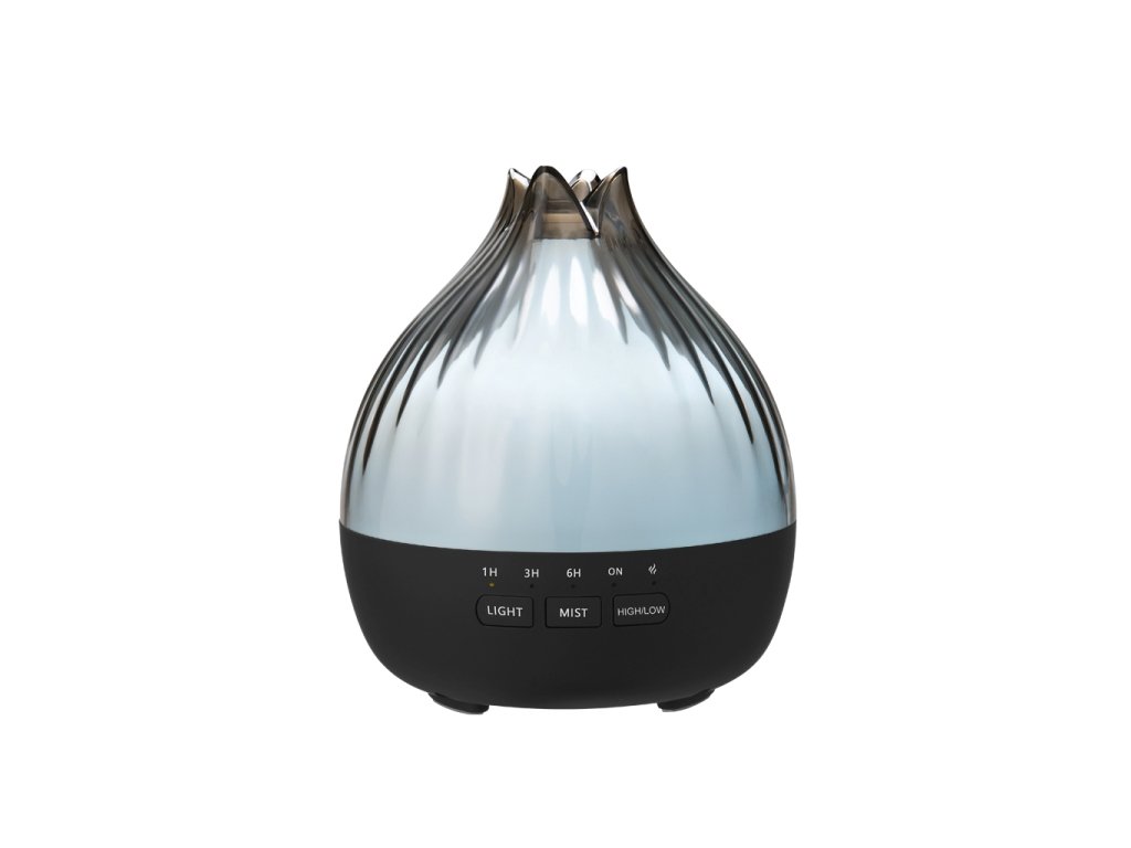 Hütermann S01 aroma diffuser gray-black 350 ml - ultrasonic, 7 LED colors, remote control - OMsafe Hütermann S01 aroma diffuser gray-black 350 ml - ultrasonic, 7 LED colors, remote control - OMsafe