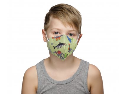 10x Europäische FFP2 Atemschutzmaske, geeignet für Kinder - Dino