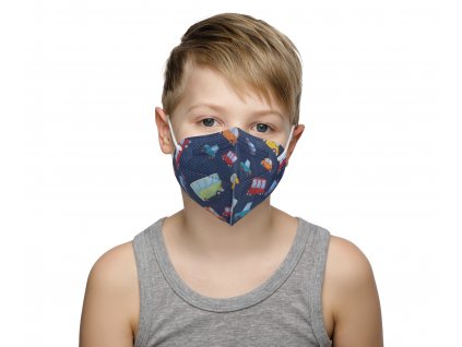 10x Europäische FFP2 Atemschutzmaske, geeignet für Kinder - Blaue Autos