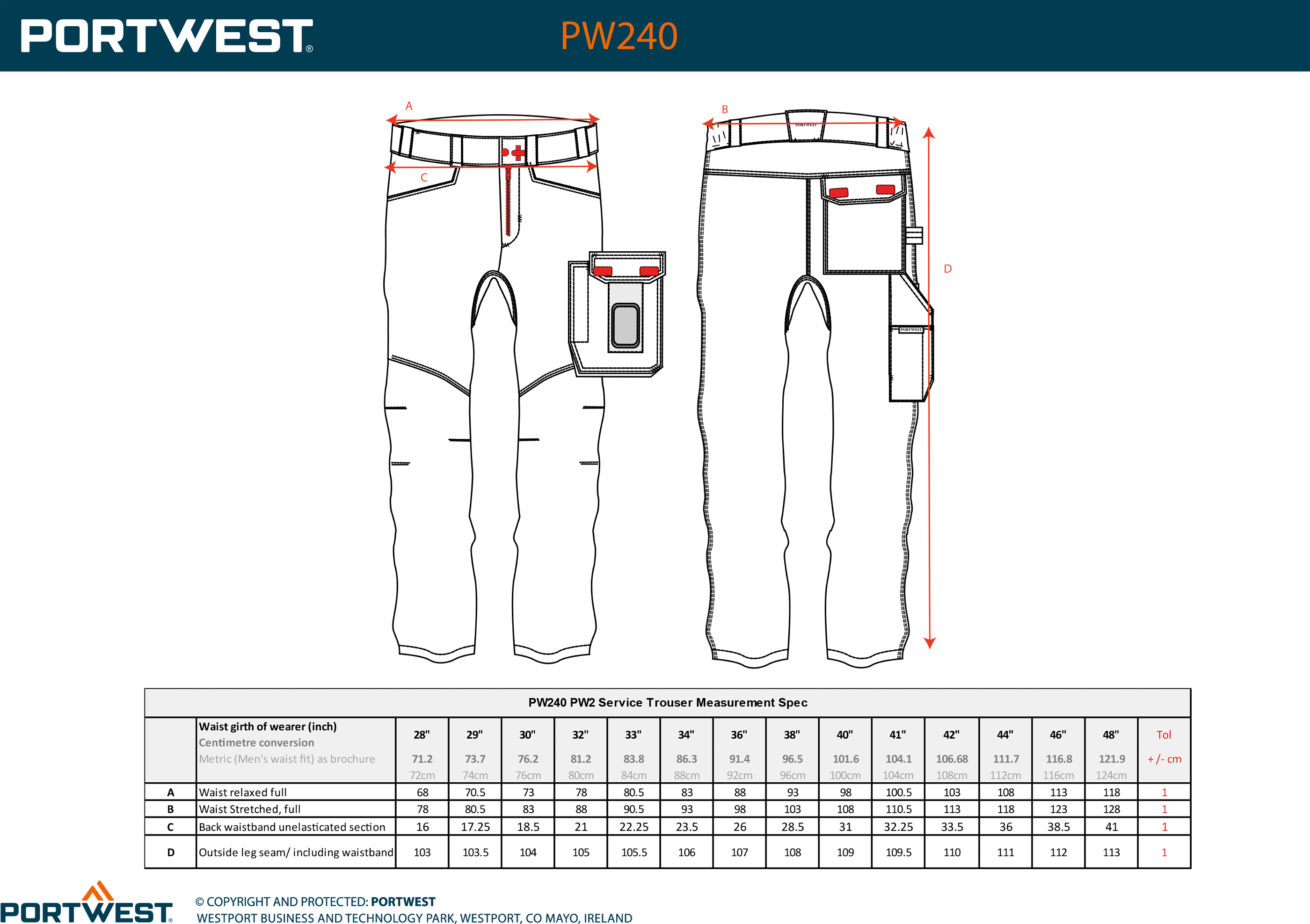 Servisní kalhoty PW2