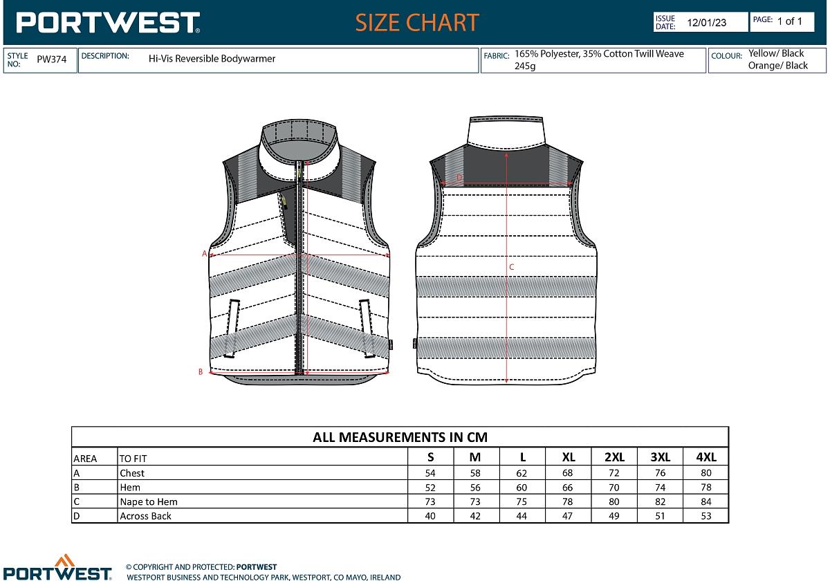 Oboustranná vesta PW3 Hi-Vis