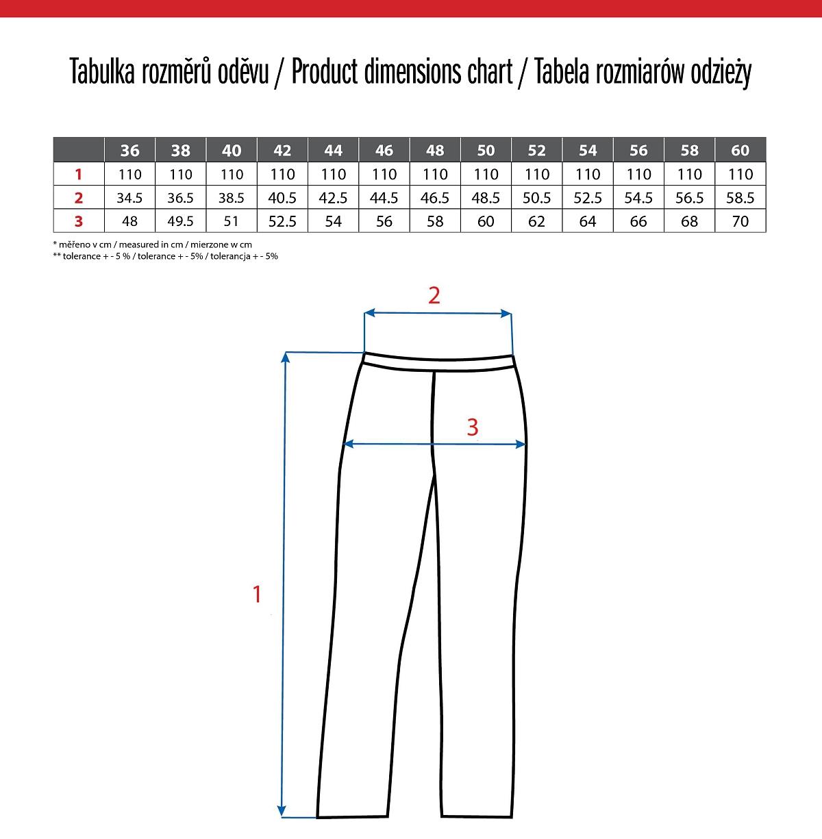 Dámské kalhoty CXS DARJA s pevným pasem
