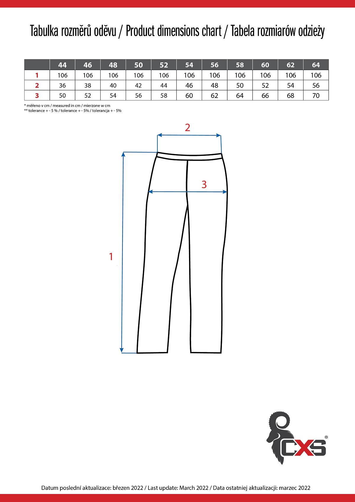 Zkrácené kalhoty CXS PHOENIX CEFEUS