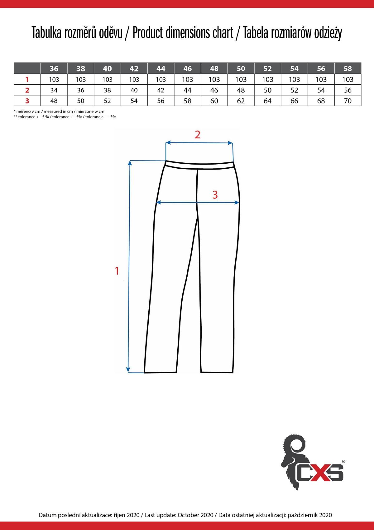 Dámské kalhoty CXS PHOENIX MONETA