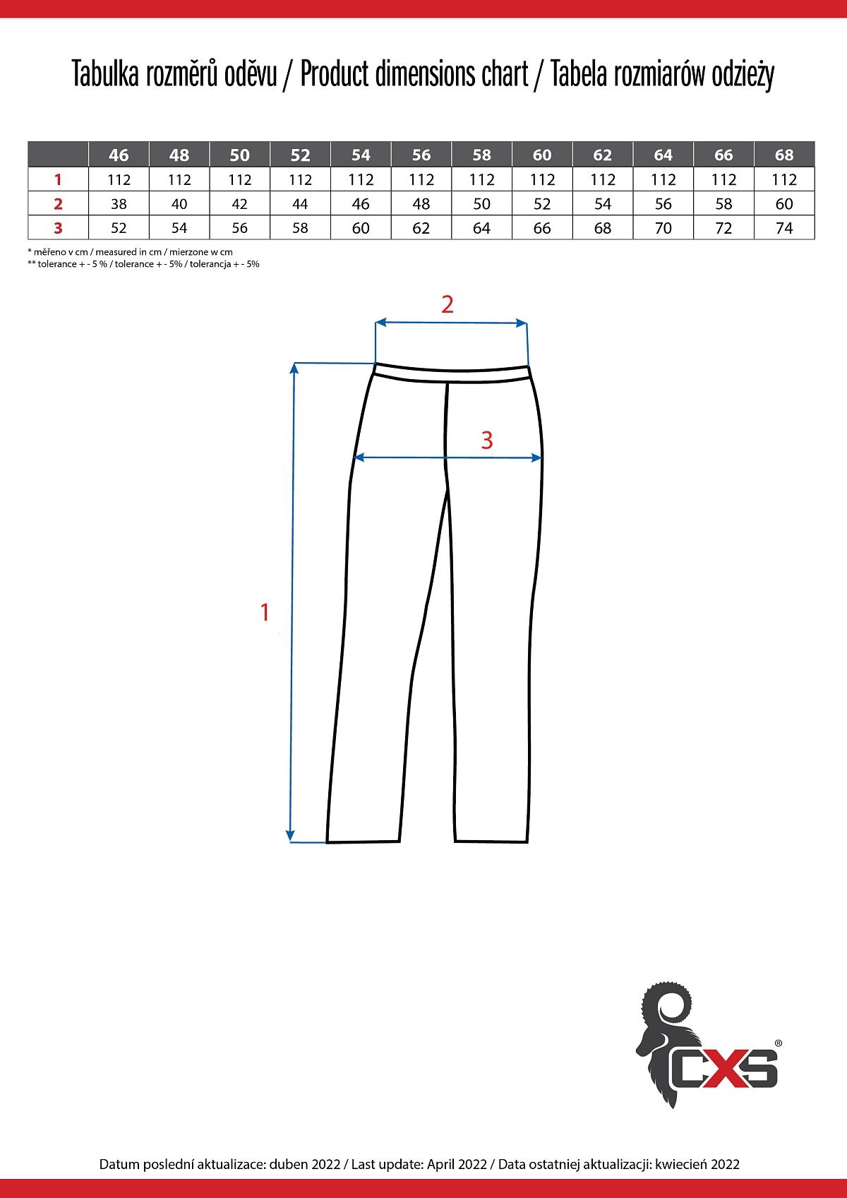 Pánské kalhoty CXS PHOENIX CEFEUS