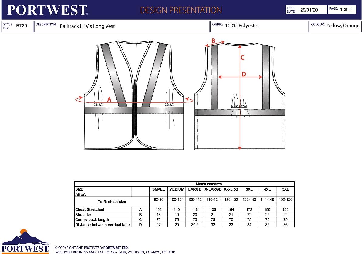 Hi-Vis prodloužená vesta RIS