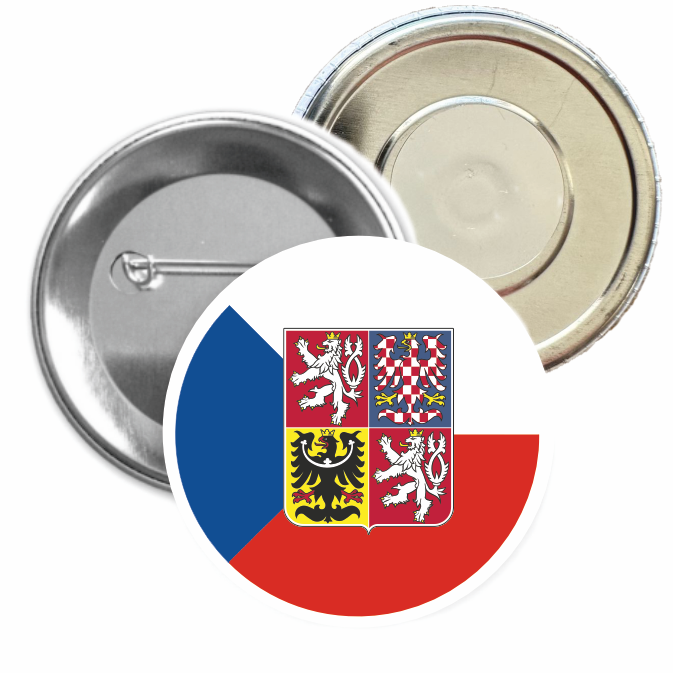 Placka s českou vlajkou a znakem 50 mm