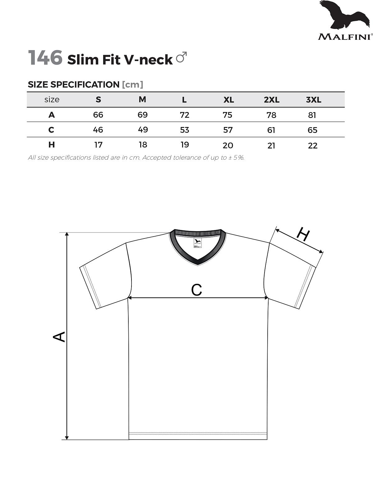 Slim Fit V-neck Tričko pánské