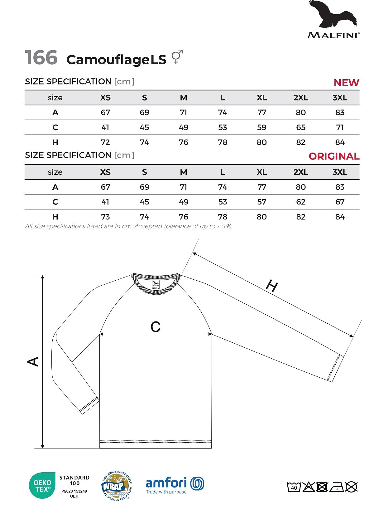 Camouflage LS Triko unisex