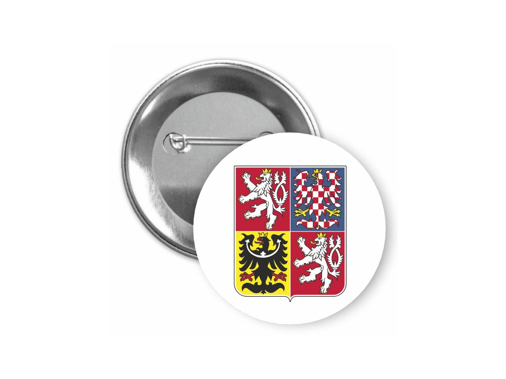 Placka se státním znakem 50 mm (Barva bílá, Typ buttonu magnet)
