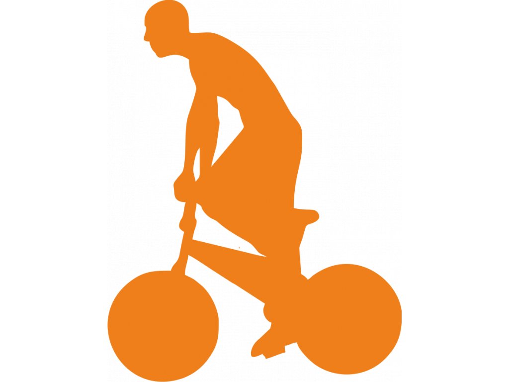 Potisk CYKLISTA (Barva bílá, Velikost motivu 8 cm)