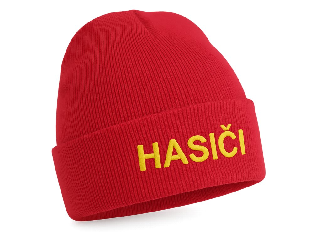 Zimní čepice s výšivkou Hasiči