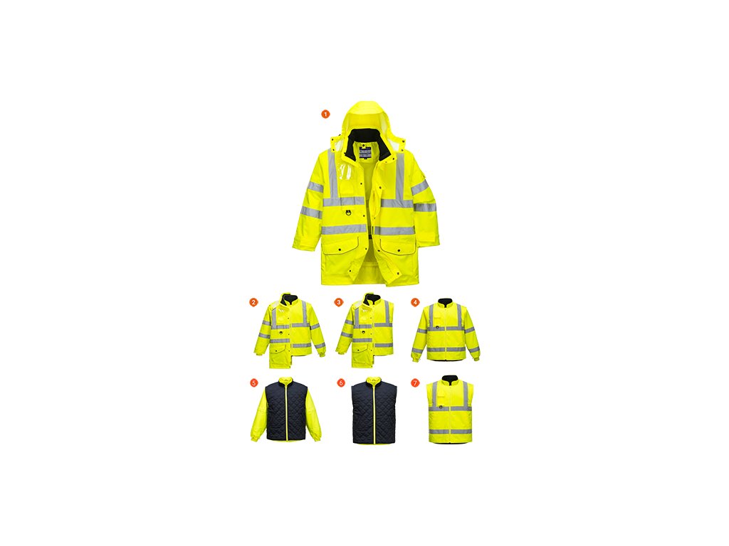 Bunda Hi-Vis 7v1 Traffic výprodej (Velikost L, Barva žlutá)