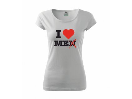 Dámské tričko I LOVE ME (Velikost XS, Barva bílá)