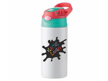 Dětská nerezová láhev bílá 360 ml (Barva modrá)