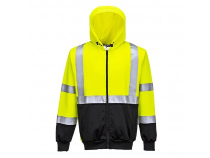 Dvoubarevná Hi-Vis mikina s kapucí (Velikost 4XL, Barva oranžová-černá)