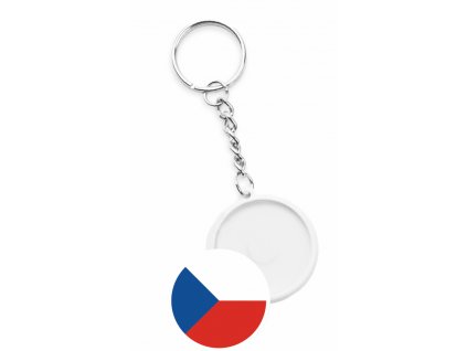 Klíčenka s českou vlajkou 32 mm (Barva bílá)