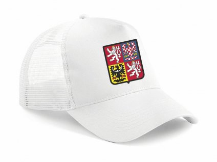 Kšiltovka Snapback Trucker s českým znakem (Velikost uni, Barva bílá)