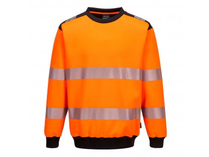 Mikina PW3 Hi-Vis (Velikost 4XL, Barva oranžová-černá)
