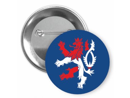 Placka s českým lvem 32 mm (Barva bílá, Typ buttonu magnet)
