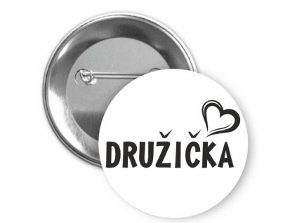 Placka s motivem Družička (Barva bílá, Barva potisku černá, Typ buttonu magnet)