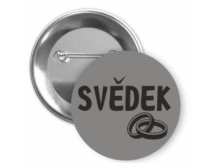 Placka s motivem Svědek 32 mm (Barva bílá, Barva potisku černá, Typ buttonu magnet)