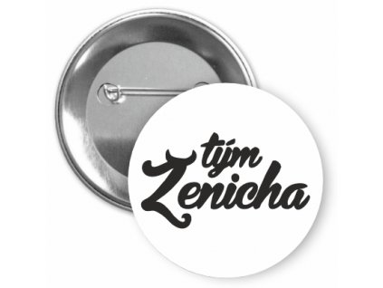 Placka s motivem Tým ženicha 32 mm (Barva bílá, Barva potisku černá, Typ buttonu magnet)