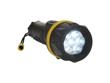 Pogumovaná svítilna s 7 LED (Barva žlutá-černá)