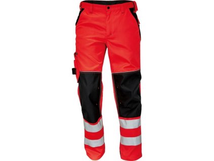 Pracovní reflexní kalhoty KNOXFIELD (Velikost 46, Barva červená-antracitová)