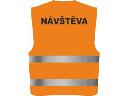 Reflexní vesta NÁVŠTĚVA (Velikost 4XL, Barva fluorescenční oranžová)