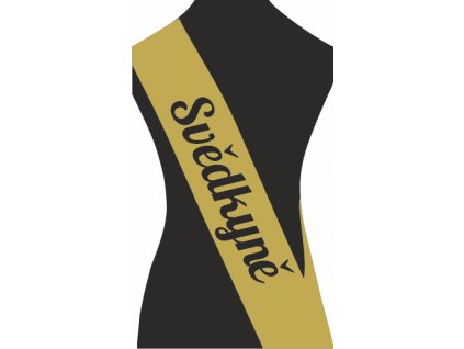 Šerpa SVĚDKYNĚ (Barva bílá, Barva potisku černá, Fonty písma Blacksword)