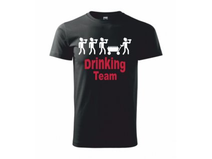 Tričko na rozlučku se svobodou DRINKING TEAM (Velikost XS, Barva bílá)